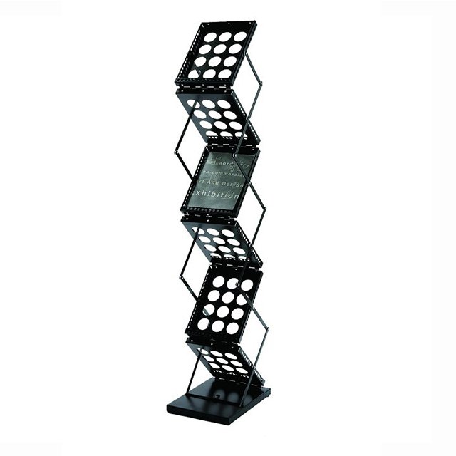A4 Aluminum Portable Magazine Banner Display Rack Foldable Catalogue Literature Stand Brochure Holder