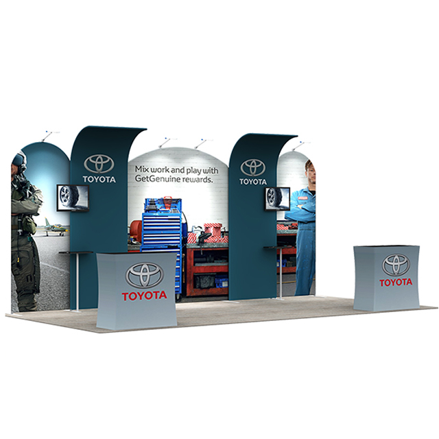 Portable Pipe Stretch Fabric Trade Show Exhibit Displays 10x20