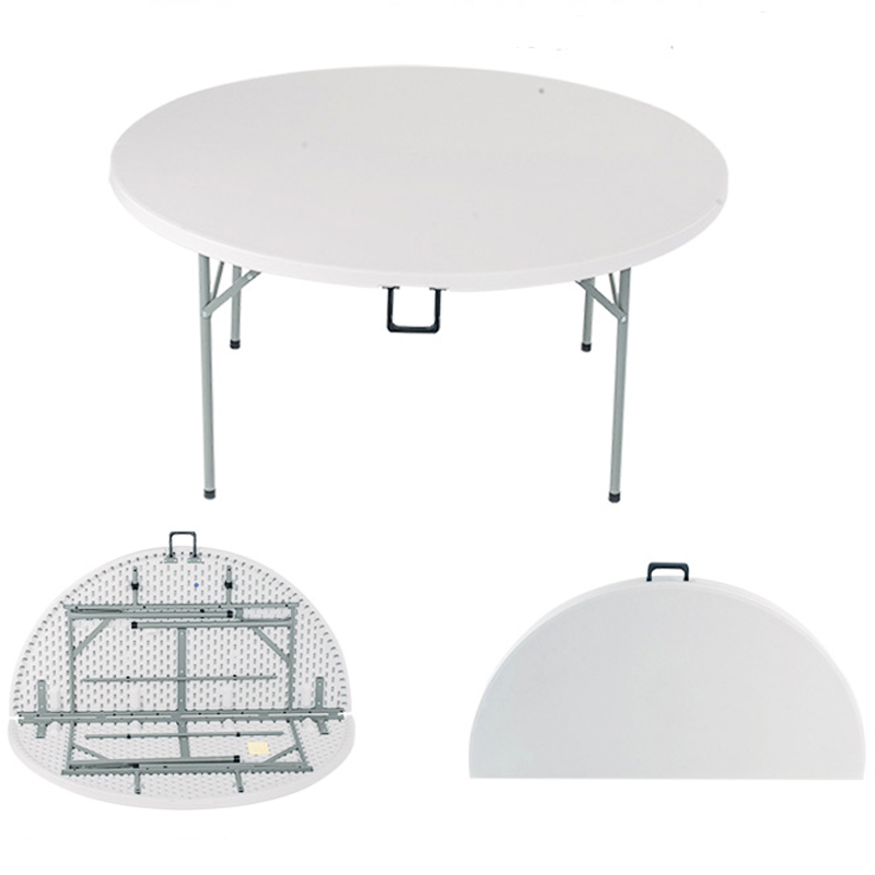 China Folding Round Plastic Table For Exhibition